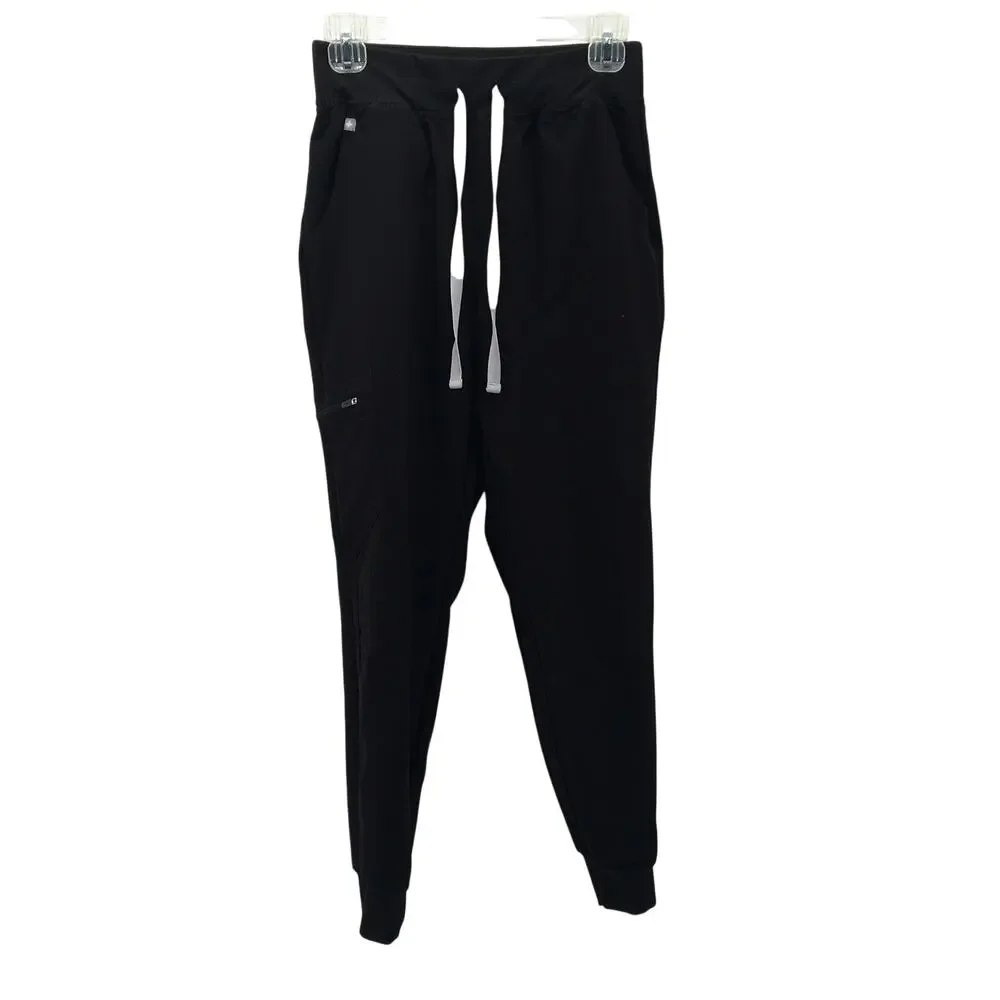 FIGS Zamora Jogger Scrub Pant Black Grey Small Petite Nursing S/P Healthcare